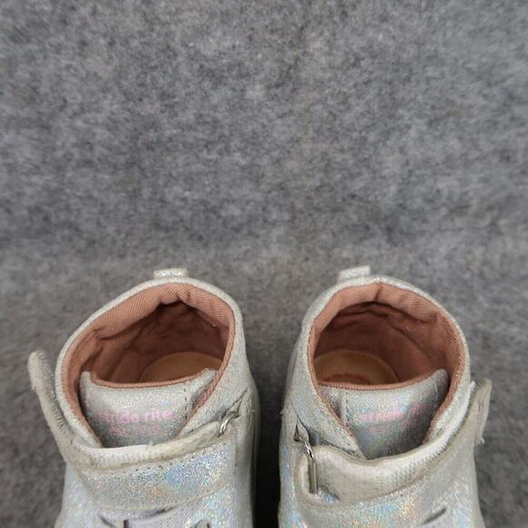 Stride Rite Shoes Kids 7 Boots Quinn Leather Iridescent Toddler Baby Comfort SRT - Picture 4 of 14